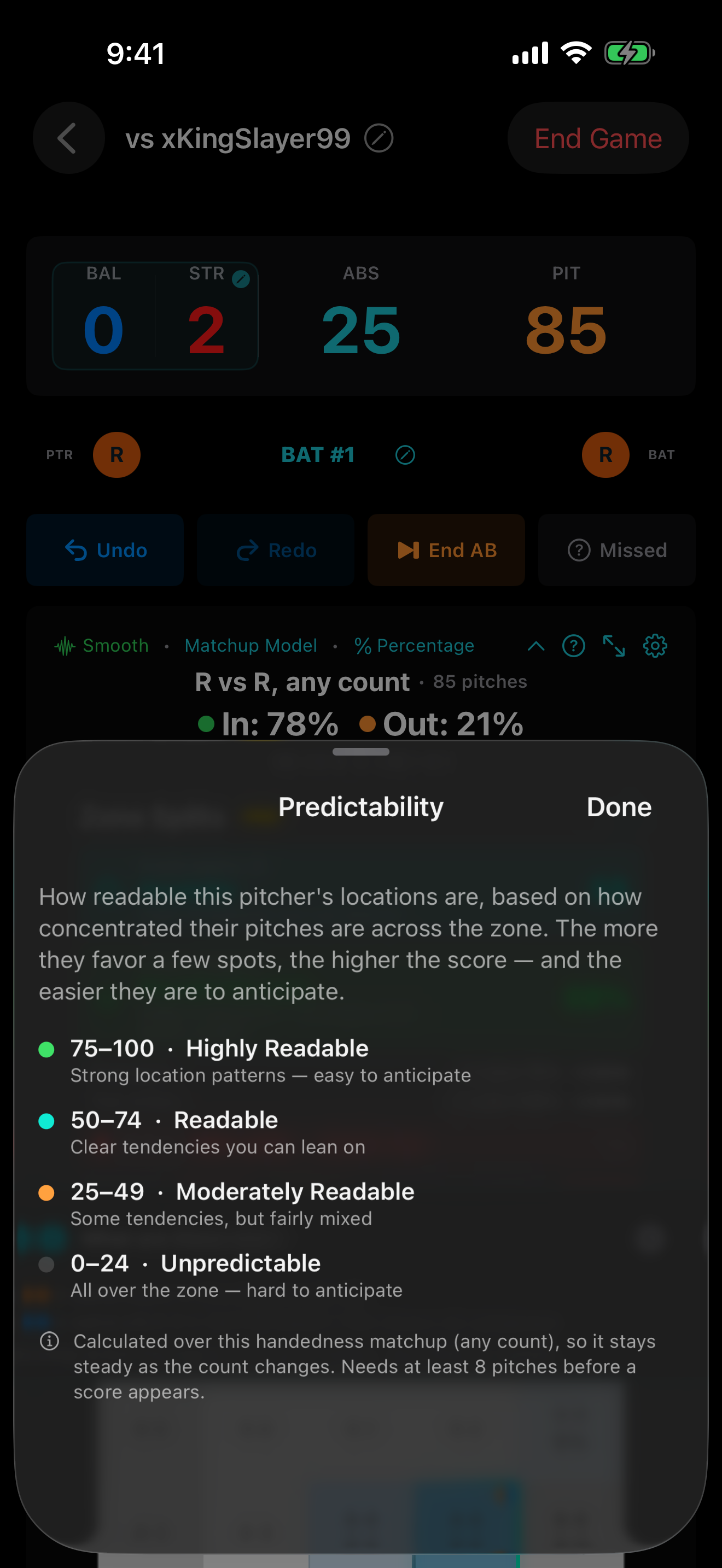 PitchGuessr v1.3 Predictability Score