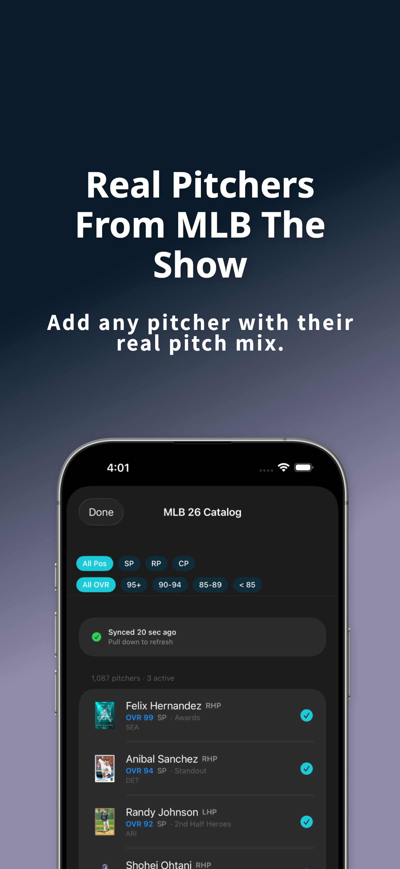 PitchTunnels MLB 26 Pitcher Catalog — 1,000+ roster pitchers with card art