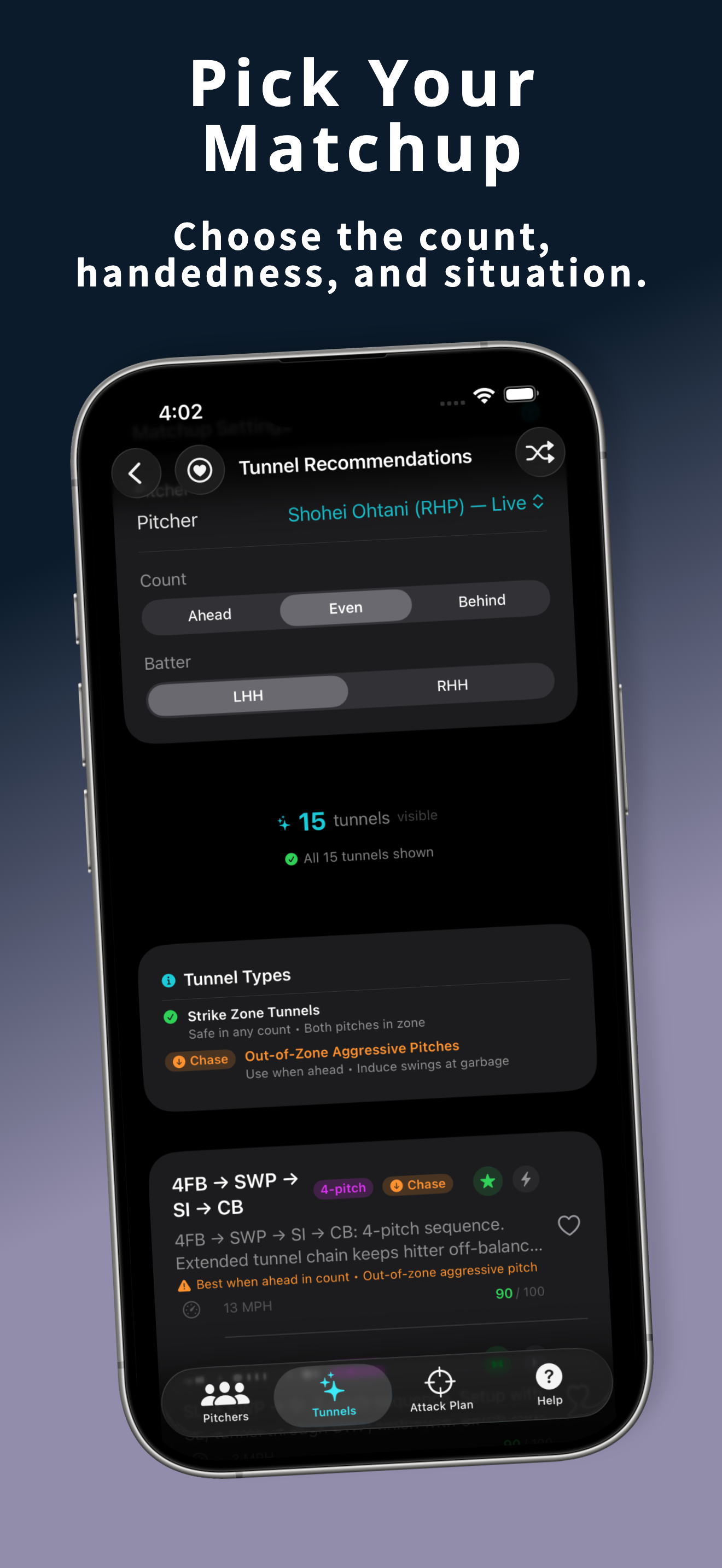 PitchTunnels tunnel recommendations — ranked by effectiveness